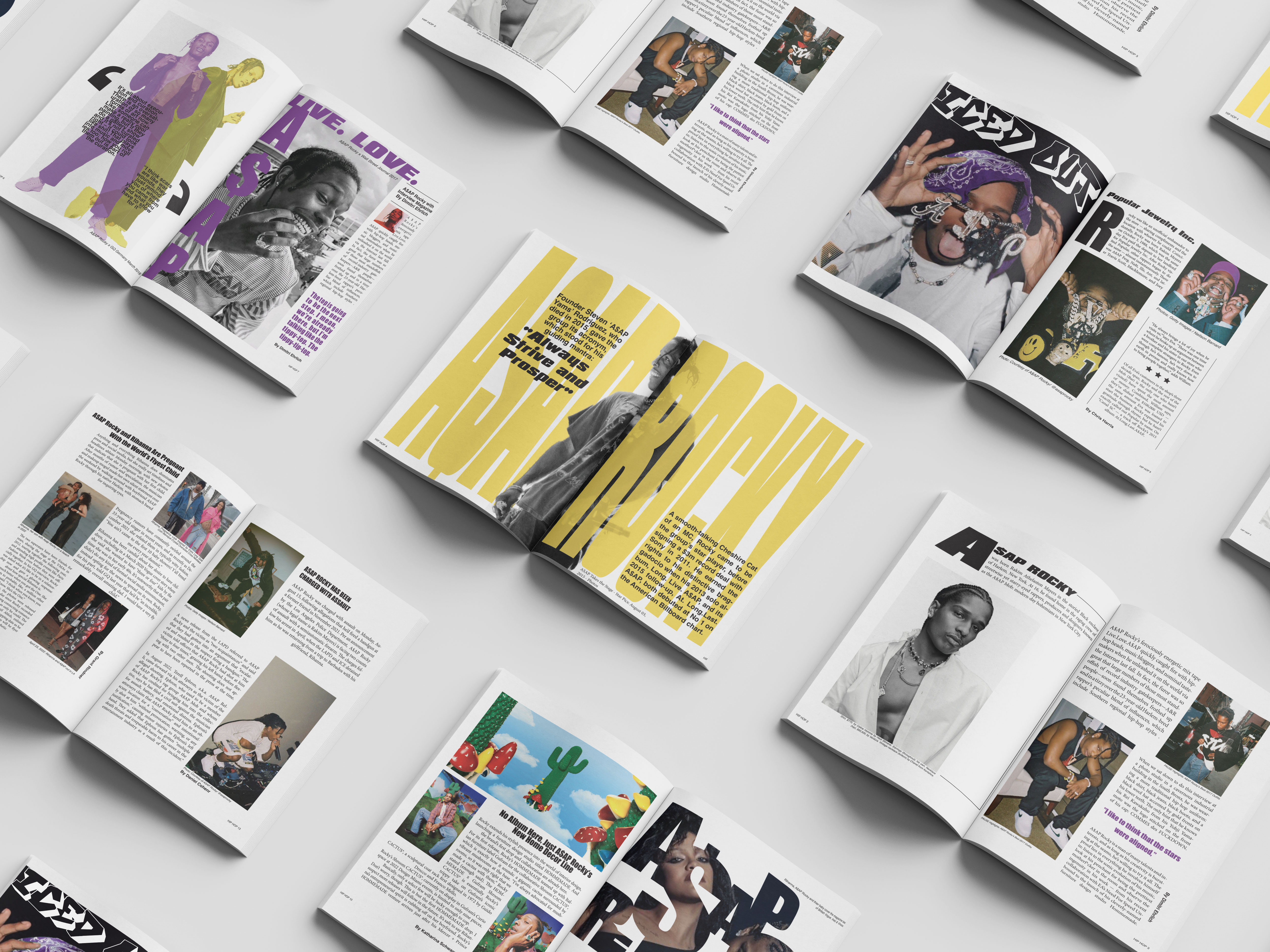 A$AP Rocky Magazine spread showing creative layout and vibrant colors
